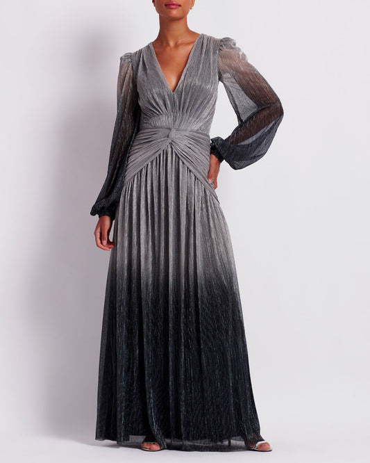 OMBRE LUREX PLUNGE GOWN