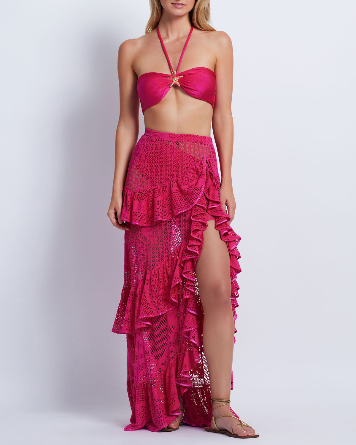Ruffled Lace Beach Skirt