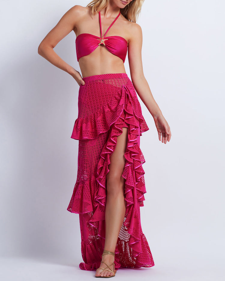 Ruffled Lace Beach Skirt