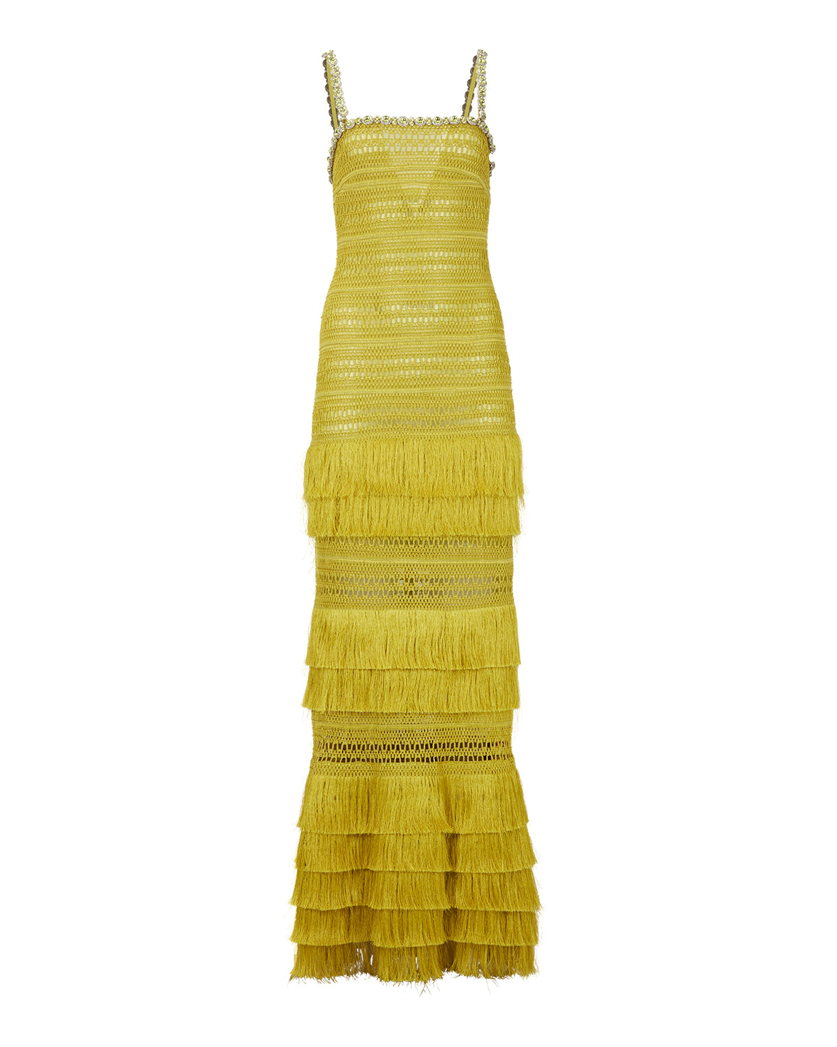 Woven Fringe Maxi Dress