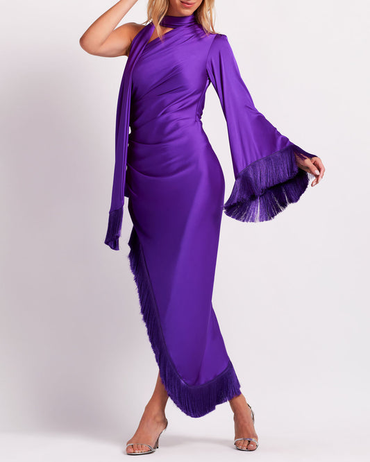 Fringe Trim Oscar Dress (FINAL SALE)