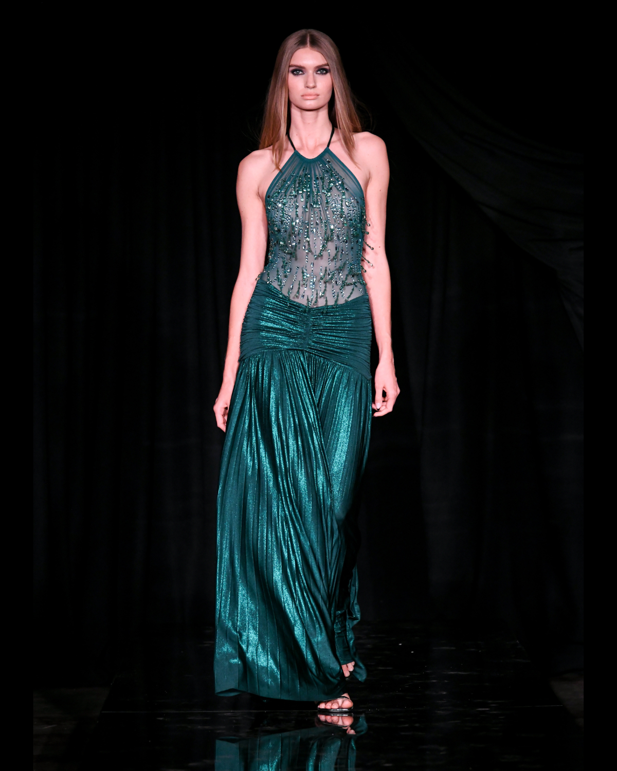 Hand-Beaded Tulle and Jersey Gown (RUNWAY)