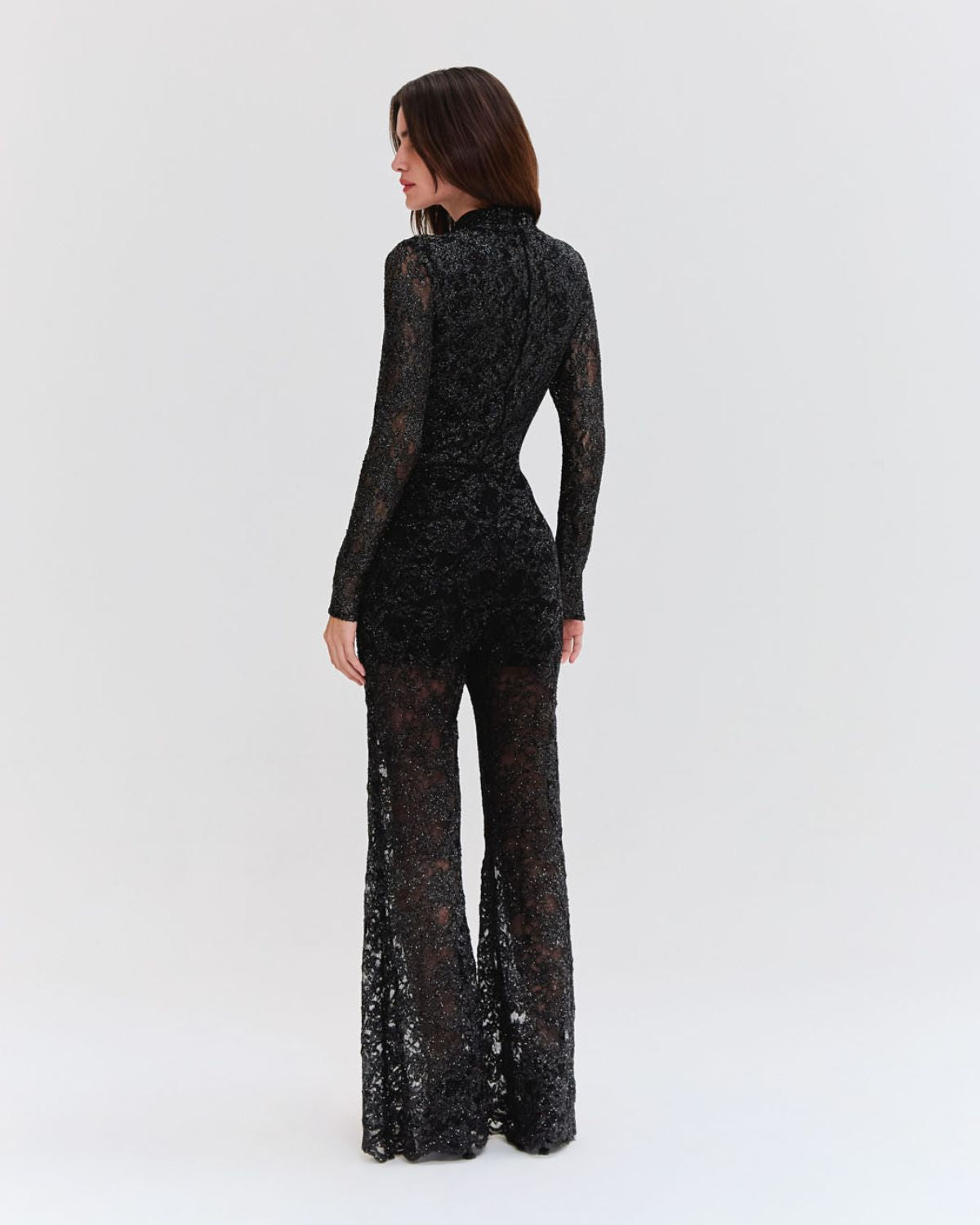 METALLIC LACE FLARE PANT