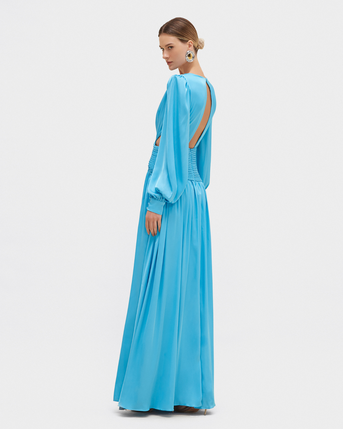 SATIN SUNSET LONG SLEEVE GOWN