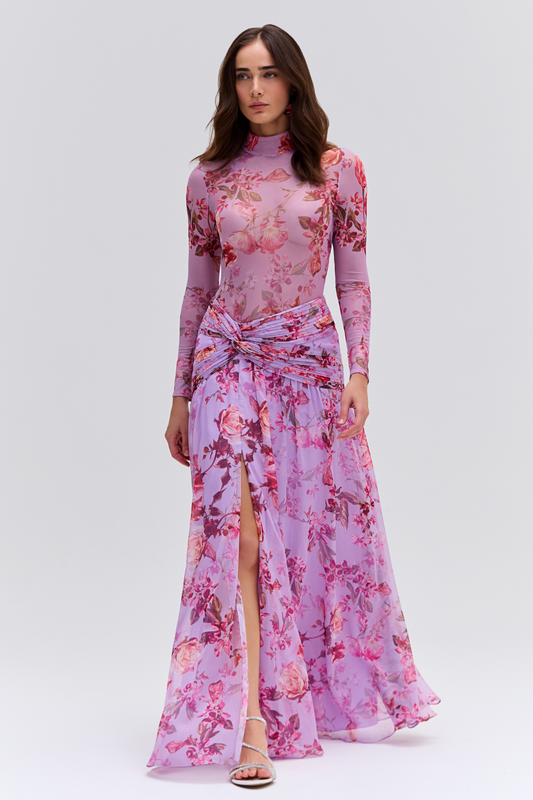 Floral Haze Stretch Tulle Bodysuit