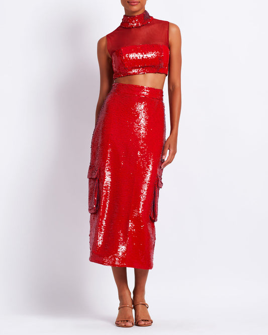 Sequin Cargo Midi Skirt (FINAL SALE)