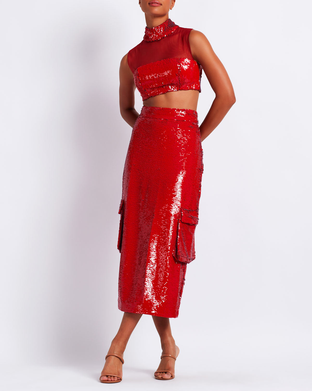 Sequin Cargo Midi Skirt (FINAL SALE)