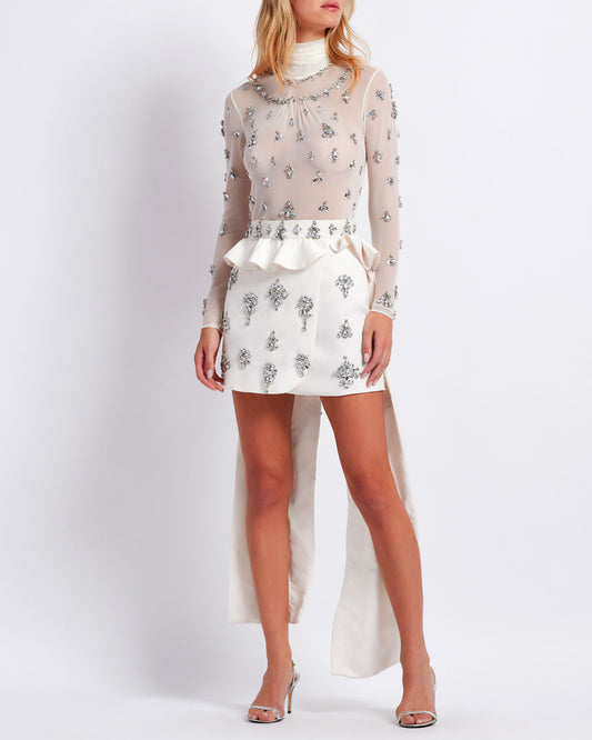 PREORDER: HAND-BEADED CAPE MINI SKIRT (EXCLUSIVE)