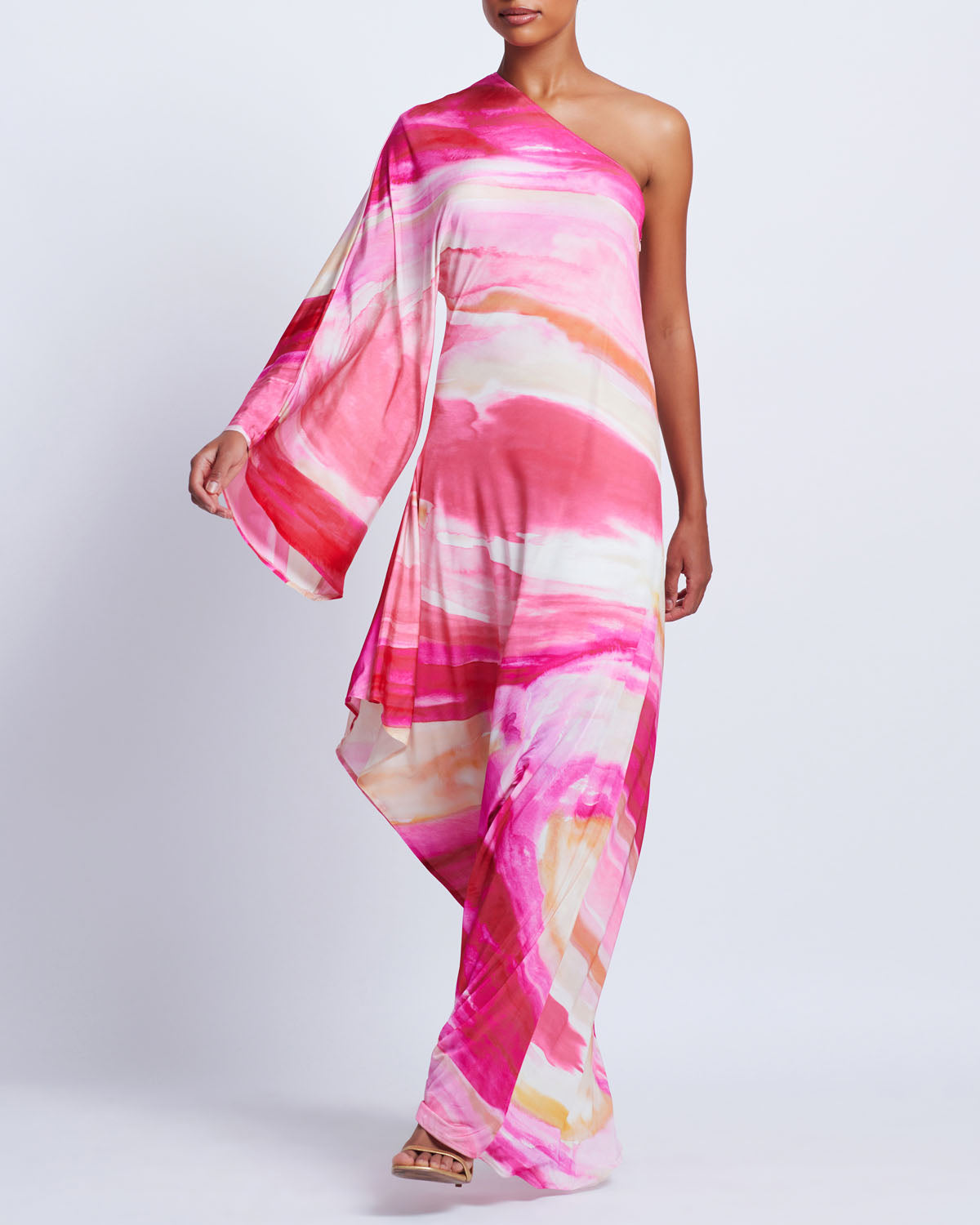 Aura Stretch One Shoulder Maxi Dress