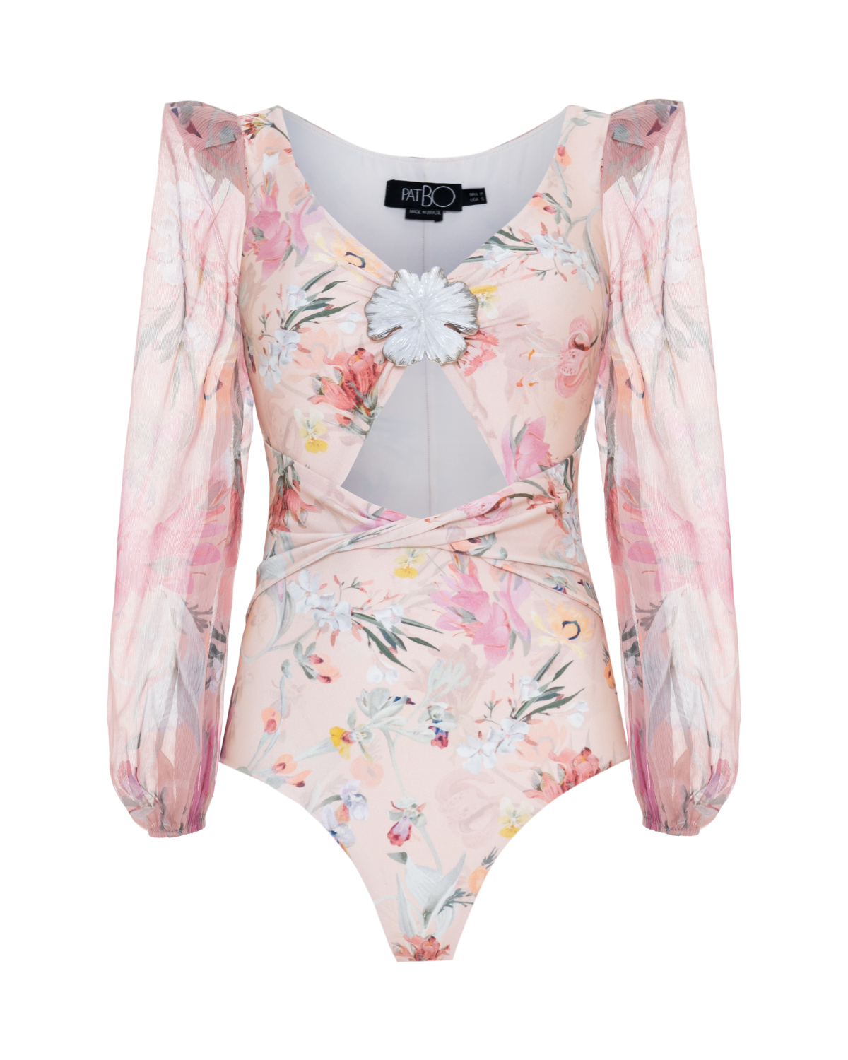 LILY FLOWER LONG SLEEVE SWIMSUIT