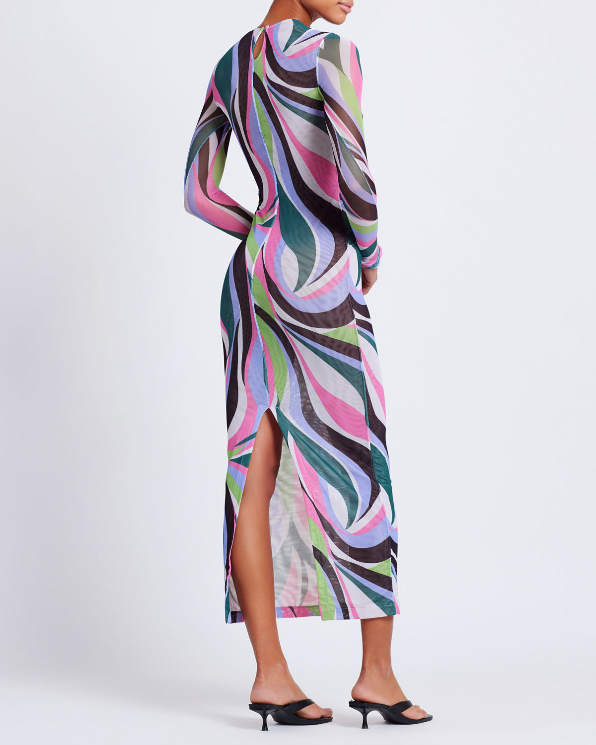 DELOS PRINTED TULLE MAXI DRESS (FINAL SALE)