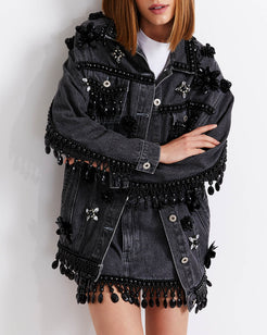 HAND-BEADED DENIM JACKET