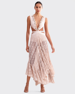 SEASHELL LYCRA PLUNGE BEACH DRESS