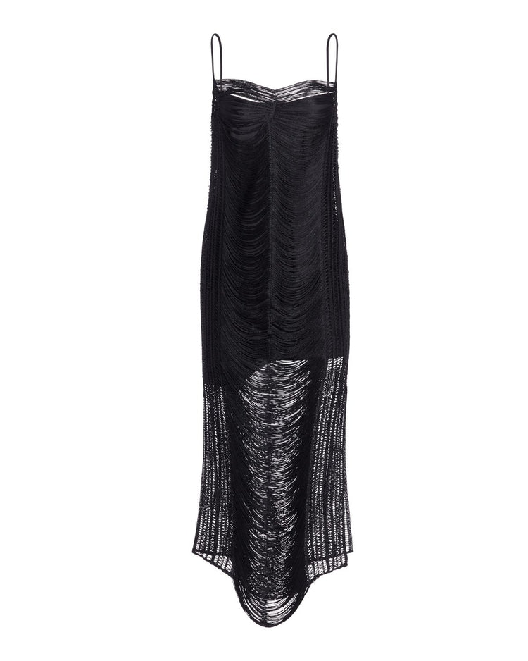 Draped Fringe Maxi Dress (FINAL SALE)