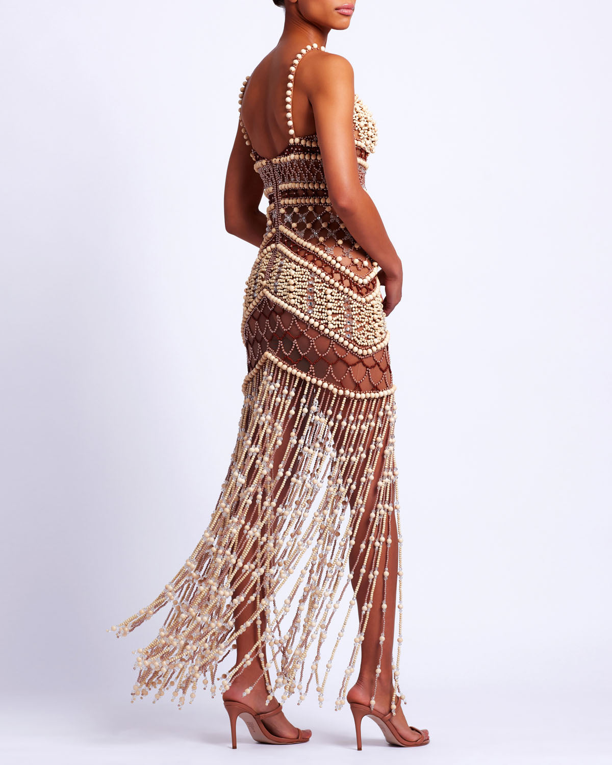 PREORDER: Wood and Crystal Beaded Gown (RUNWAY)