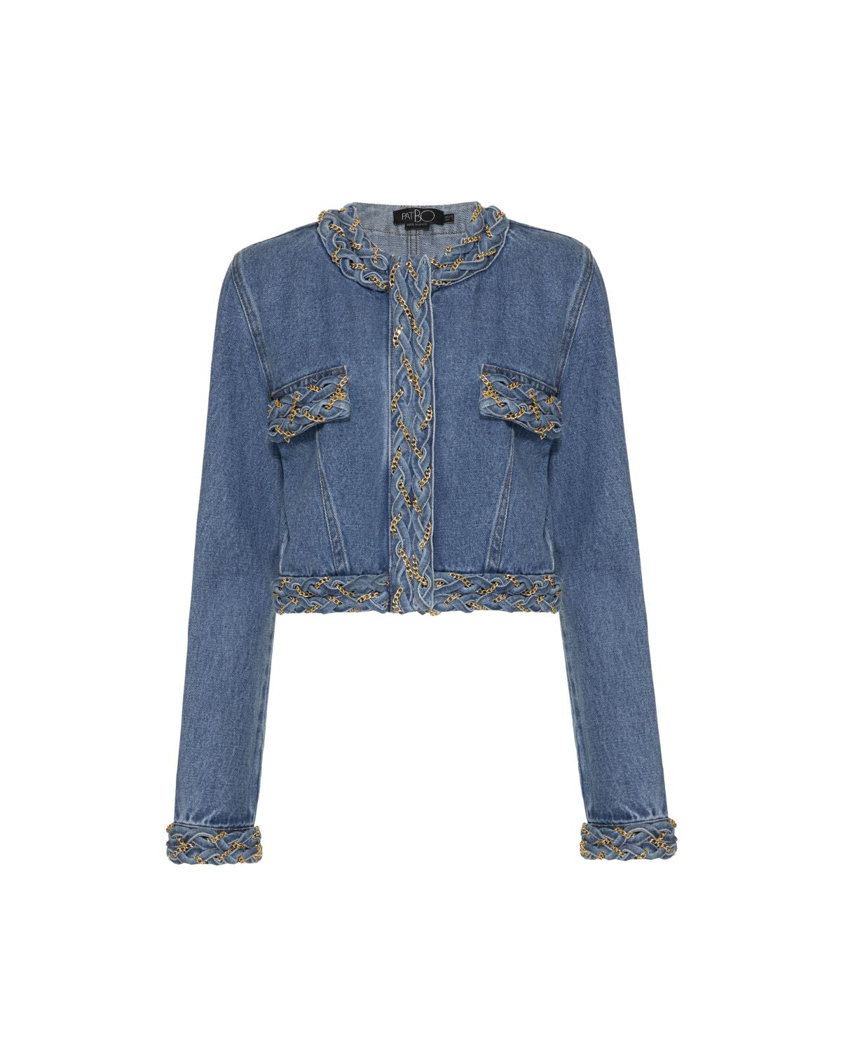 Braided Denim Cropped Jacket