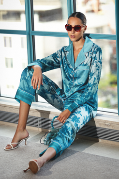 Babel Garden Blue Long Pajamas