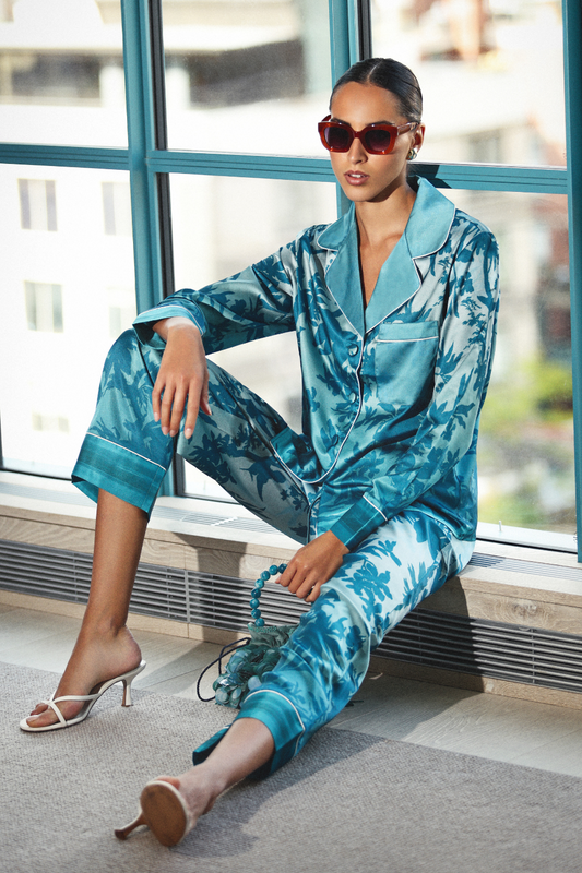 Babel Garden Blue Long Pajamas