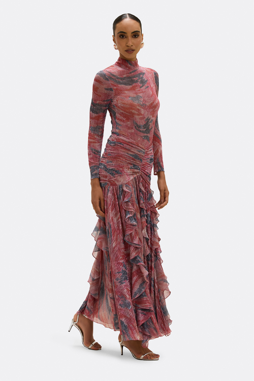 TWIST FLUTTER MAXI SKIRT