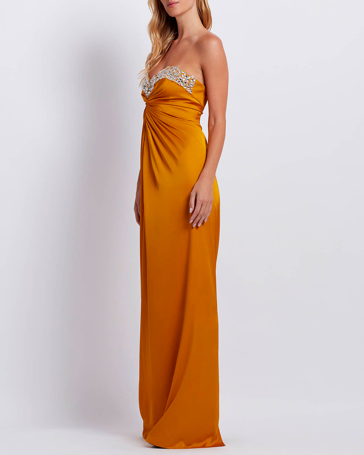 HAND-BEADED STRAPLESS GOWN (FINAL SALE)