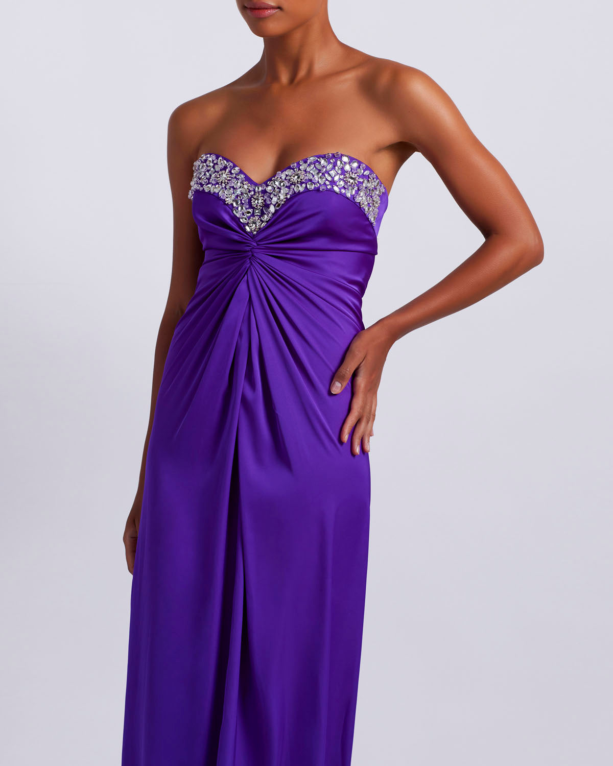 HAND-BEADED STRAPLESS GOWN (FINAL SALE)