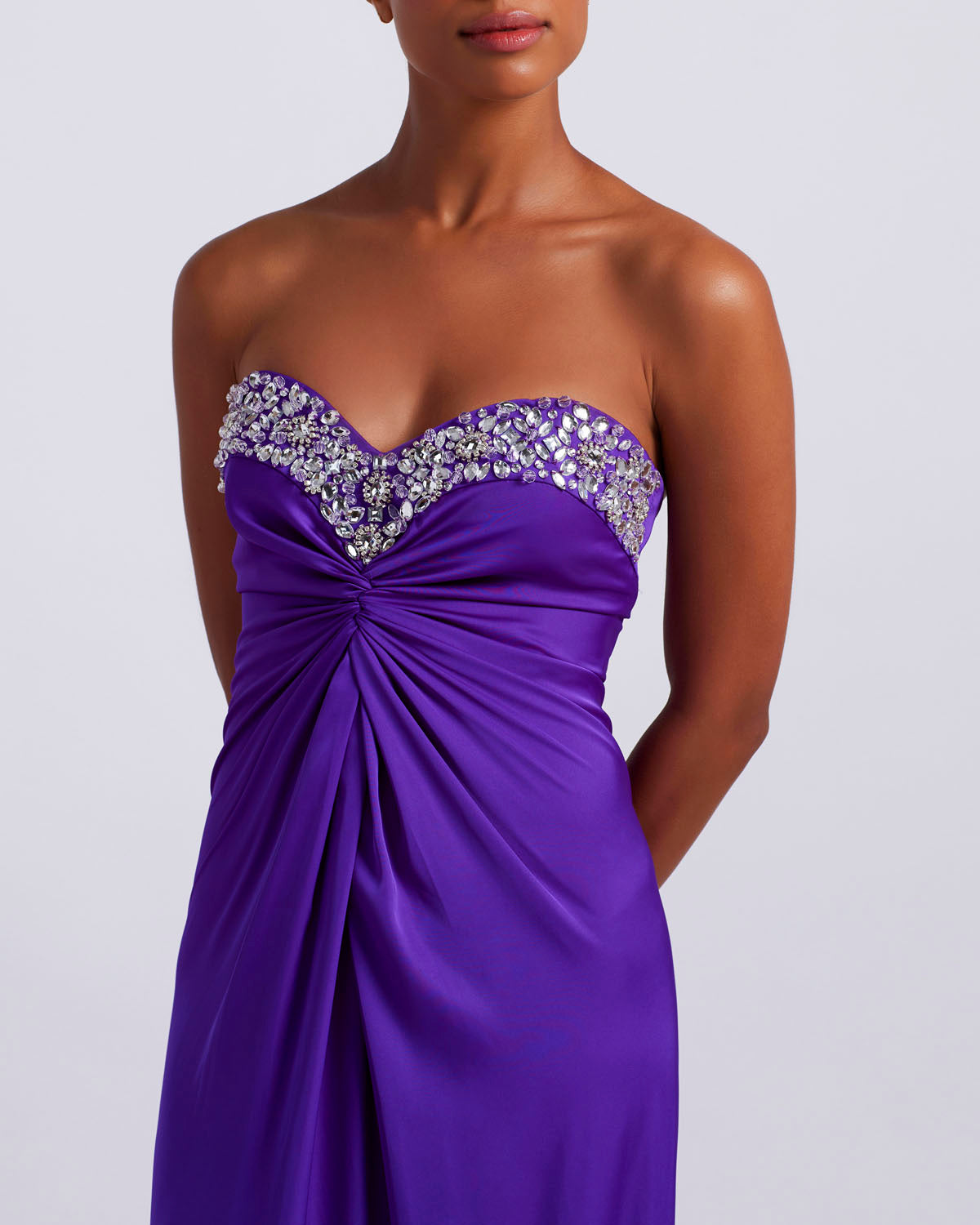 HAND-BEADED STRAPLESS GOWN