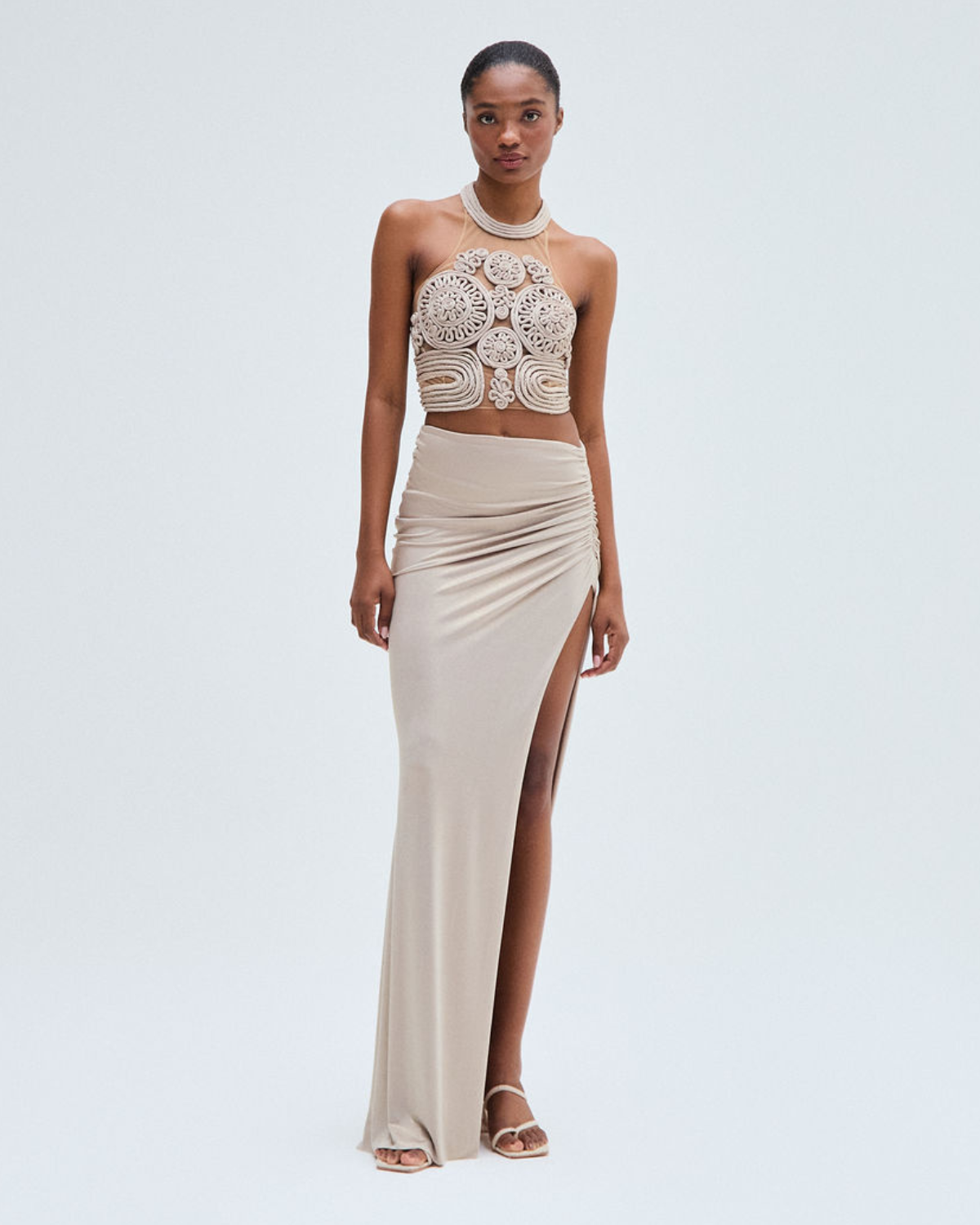 PATBO X CAMILA COELHO DUNE JERSEY MAXI SKIRT