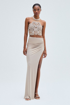 PATBO X CAMILA COELHO DUNE JERSEY MAXI SKIRT