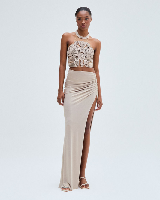PATBO X CAMILA COELHO DUNE JERSEY MAXI SKIRT