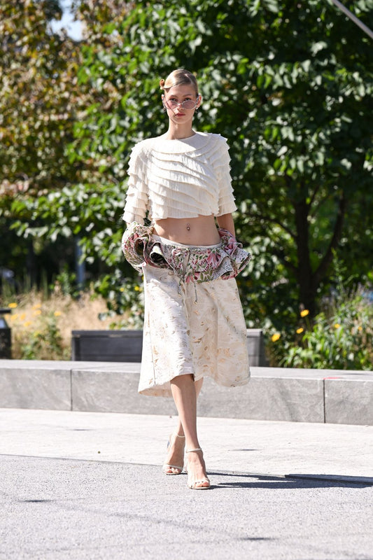 JACQUARD WHITE SHORTS (RUNWAY)