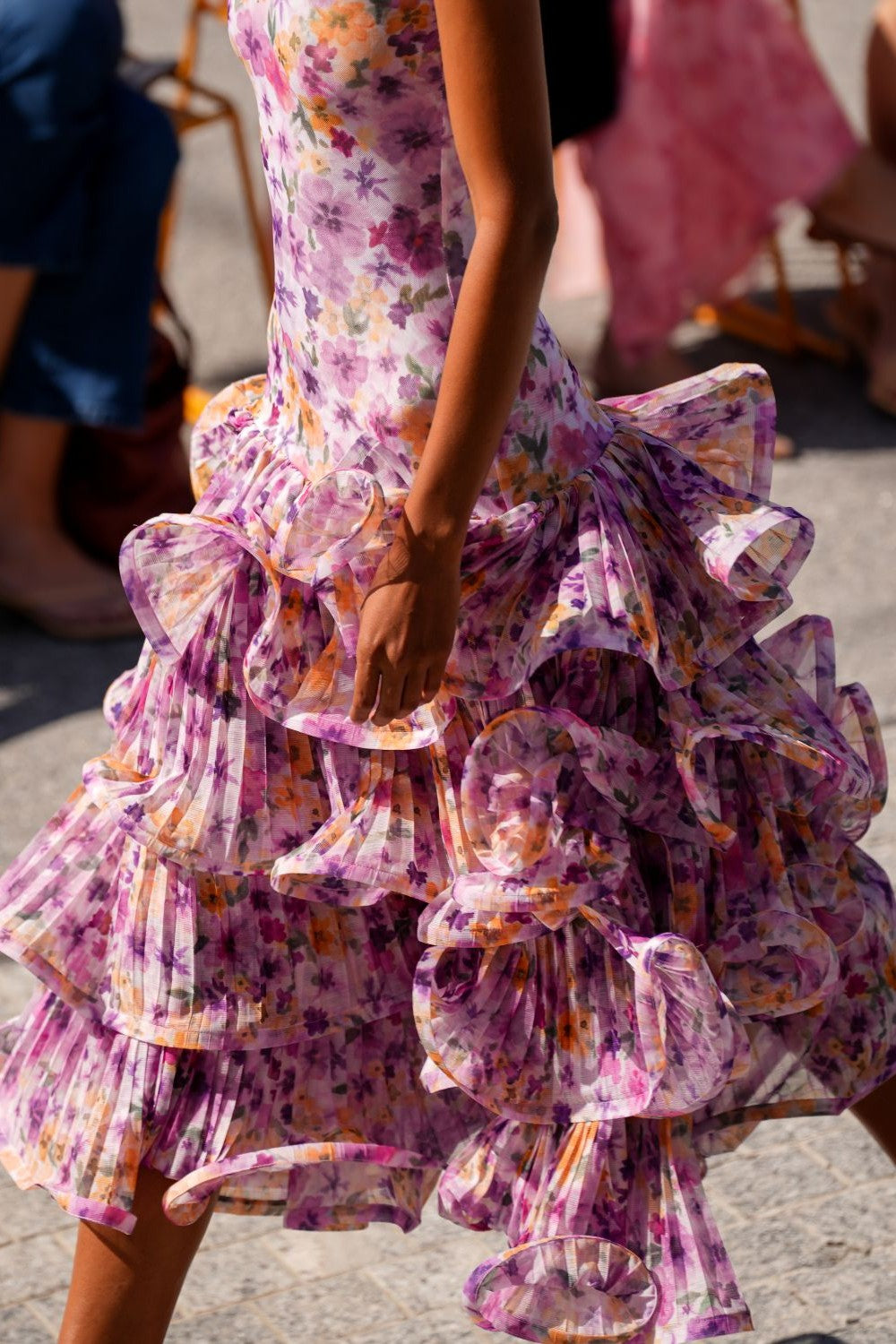 WALLERY RUFFLE MIDI DRESS (RUNWAY)