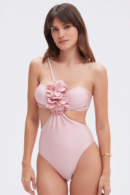 LAGOA LYCRA FLOWER APPLIQUE ONE PIECE
