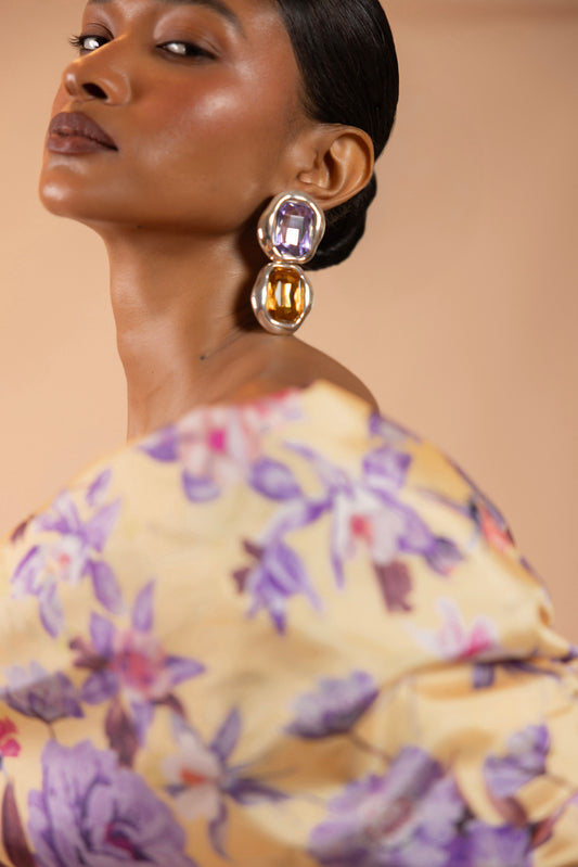 DOUBLE STONE ASTRA EARRING