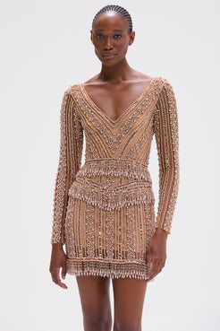 EMBROIDERY DREAMS LONG SLEEVE MINI DRESS