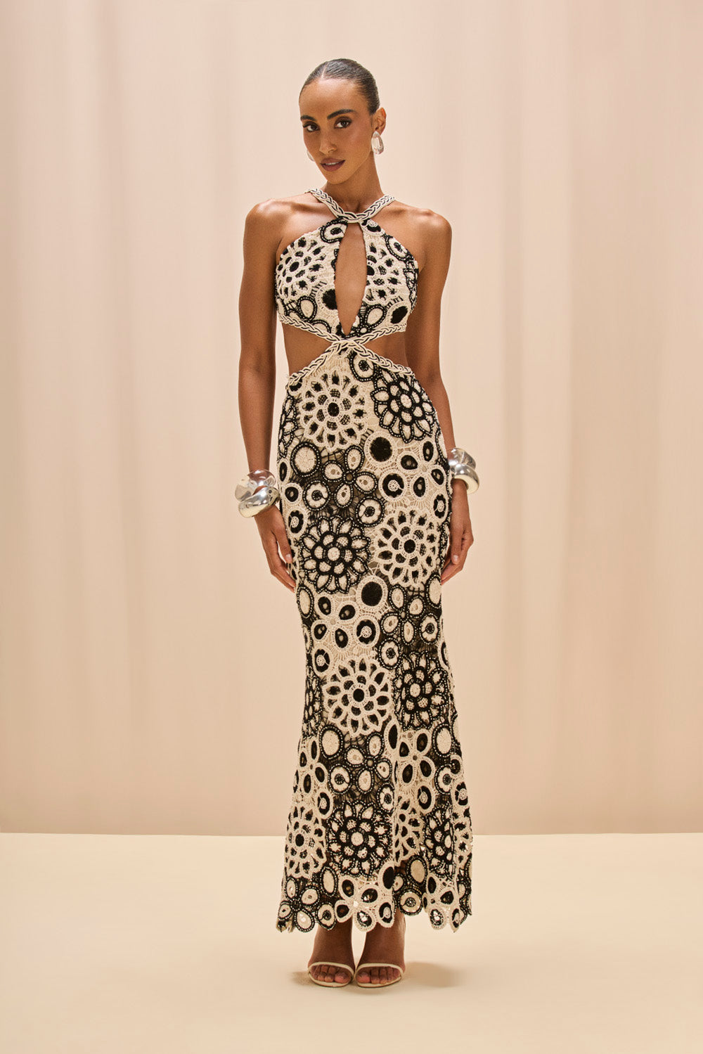 CORAL CROCHET MAXI DRESS