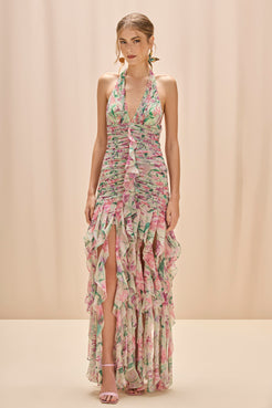 HONEY FLOWER PLUNGE GOWN