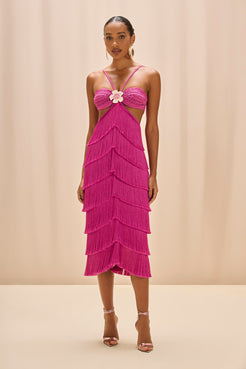 LYA FRINGE MIDI DRESS