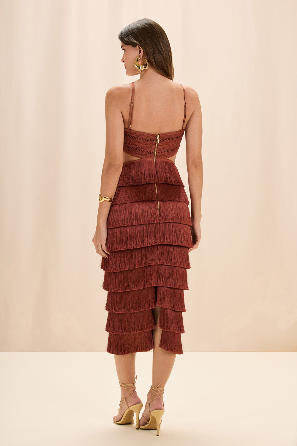 AMBER FRINGE MIDI DRESS