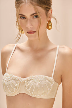 GOLDEN DUNE LYCRA EMBROIDERED BIKINI TOP