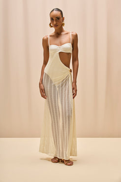 WAVE MESH CUT OUT BEACH DRESS