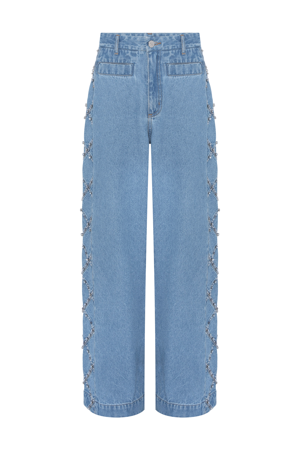 MARINA DENIM EMBROIDERED PANTS