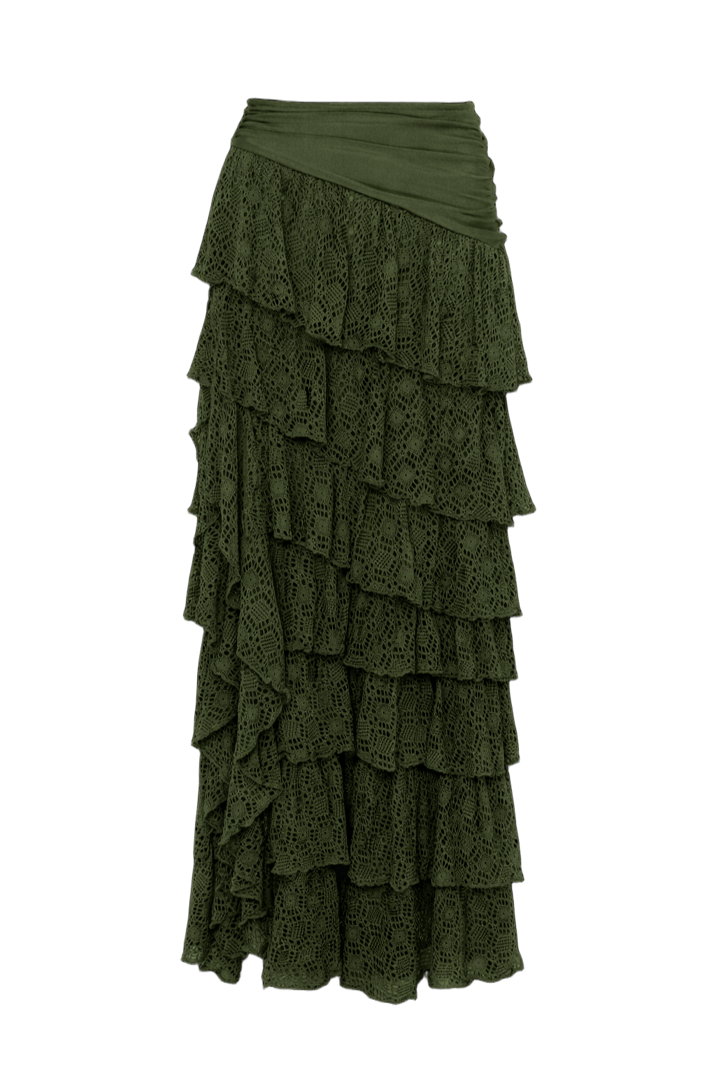 SIRENA LYCRA RUFFLE MAXI SKIRT