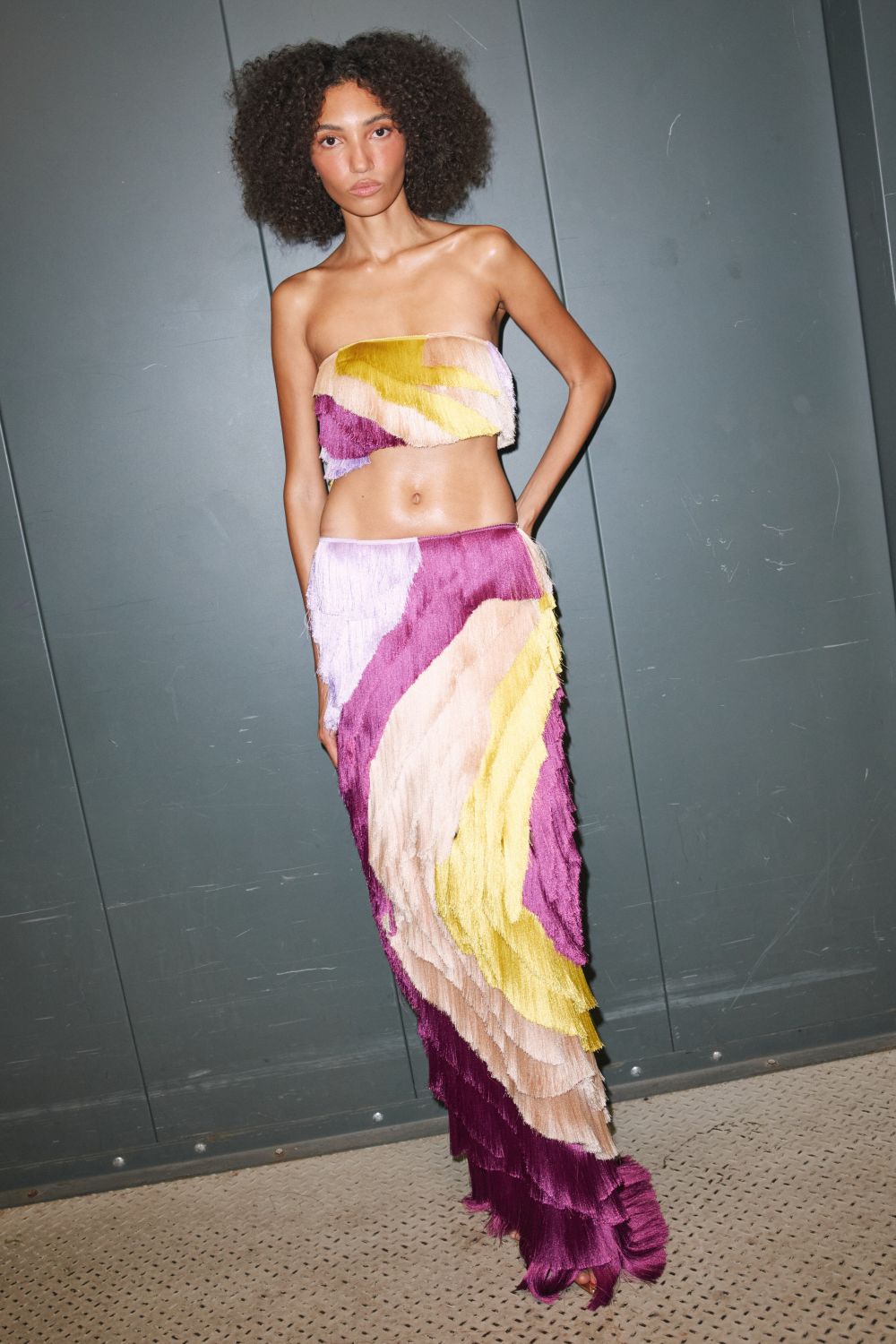 AURORA FRINGE LONG SKIRT (RUNWAY)