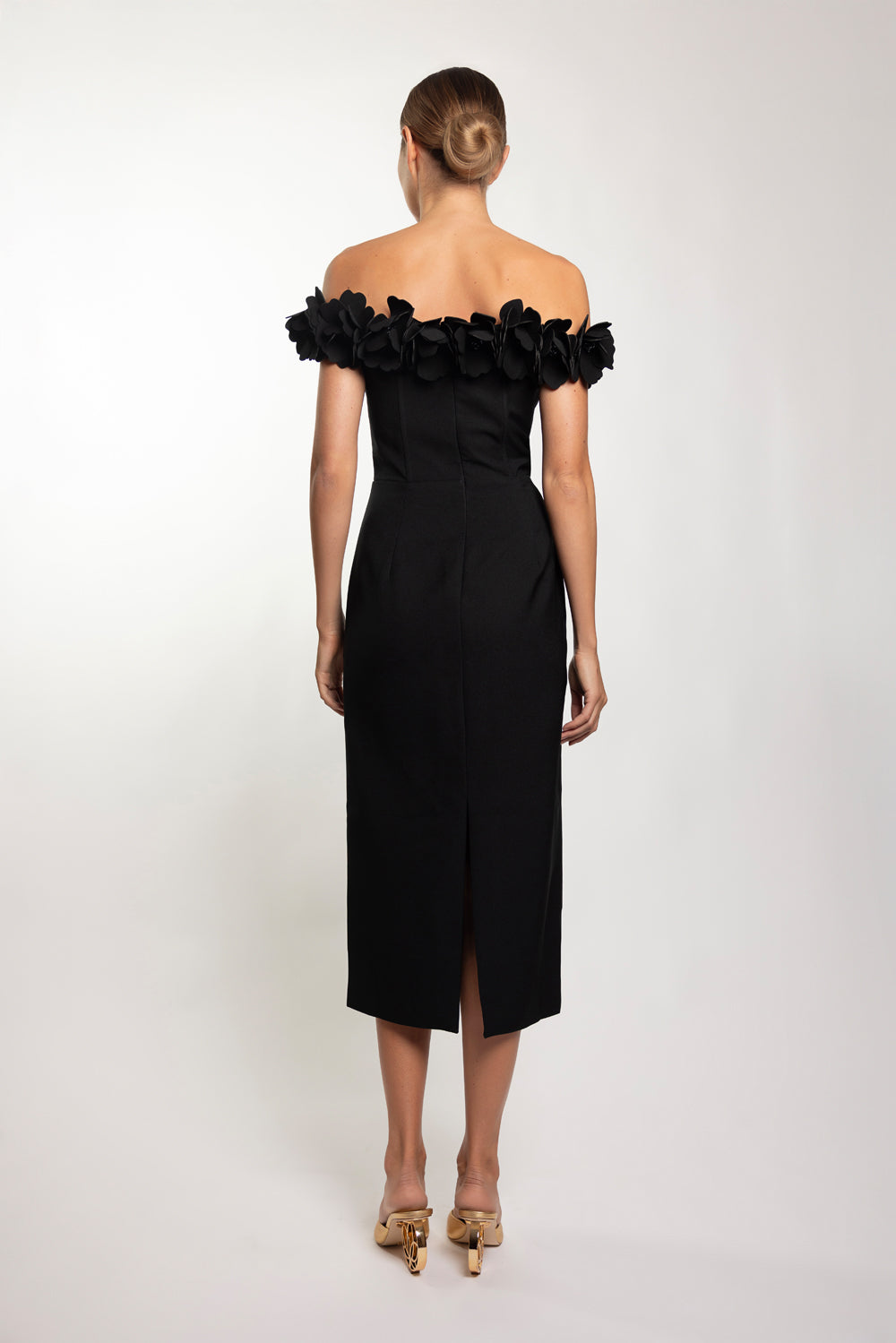 LIGHT SPOT CREPE MIDI DRESS