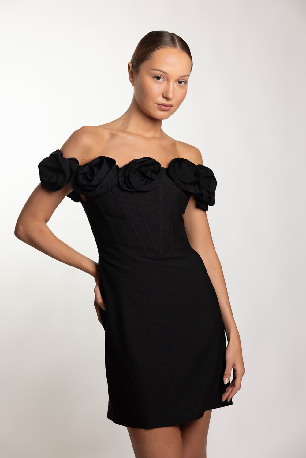 LIGHT SPOT CREPE MINI DRESS