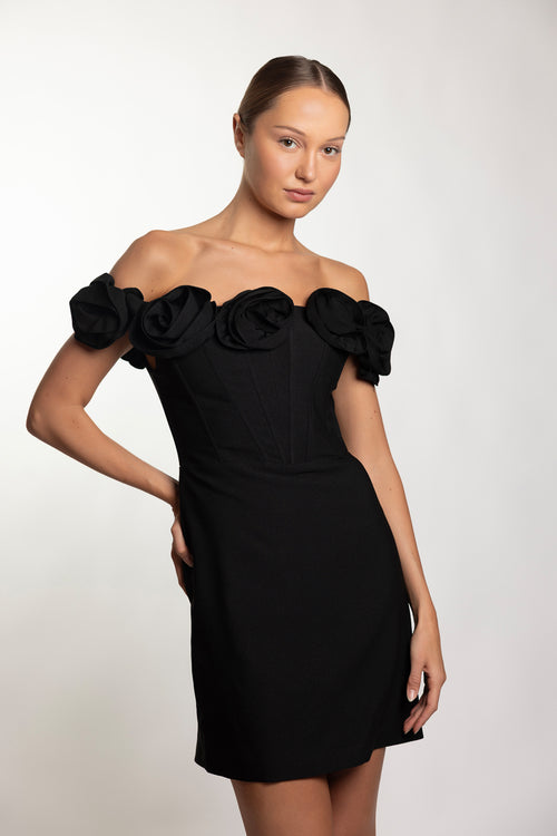 LIGHT SPOT CREPE MINI DRESS