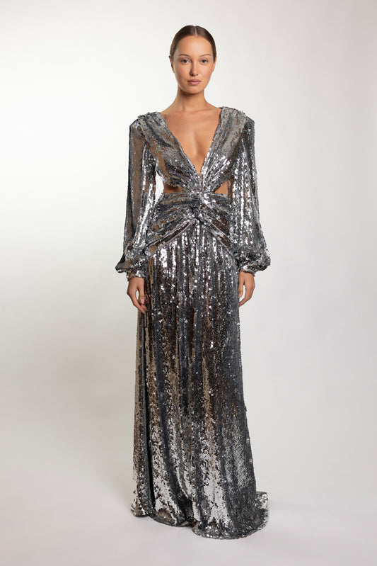 MOONLIGHT SEQUIN LONG SLEEVE DRESS