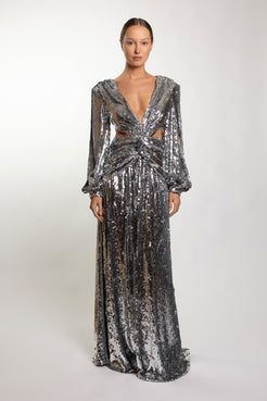 MOONLIGHT SEQUIN LONG SLEEVE DRESS