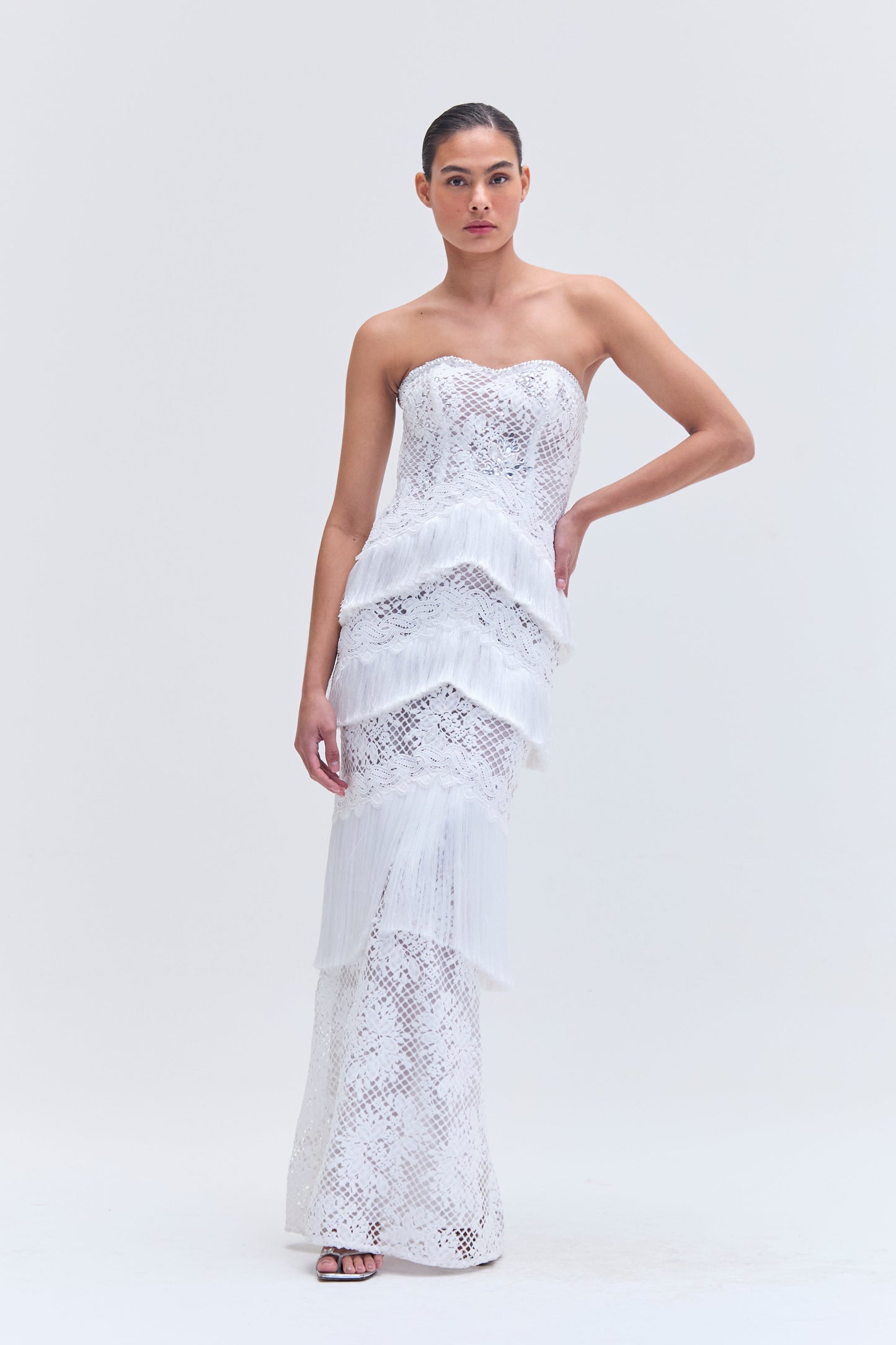 HAND-BEADED LACE GOWN