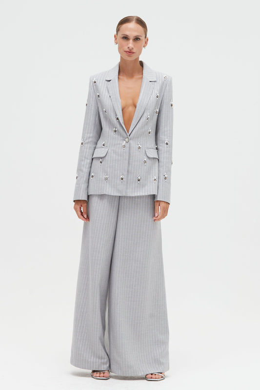 METALLIC PINSTRIPE BLAZER